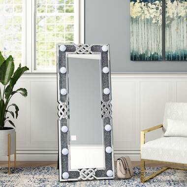 Illuminated floor deals mirror